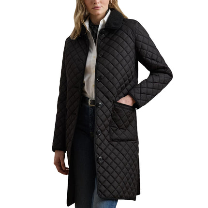 Polo Ralph Lauren Women's Faux-Shearling-Trim Quilted Jacket Black