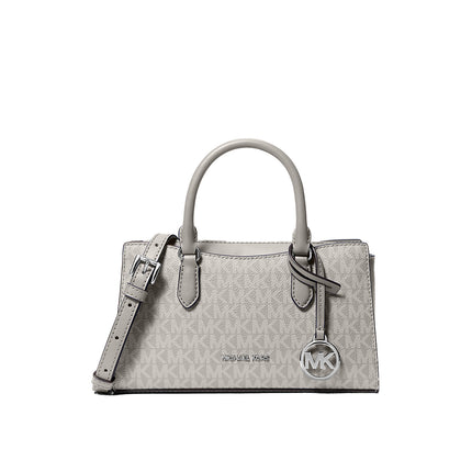 Michael Kors Women's Arden Small Signature Logo Messenger Bag Pearl Grey