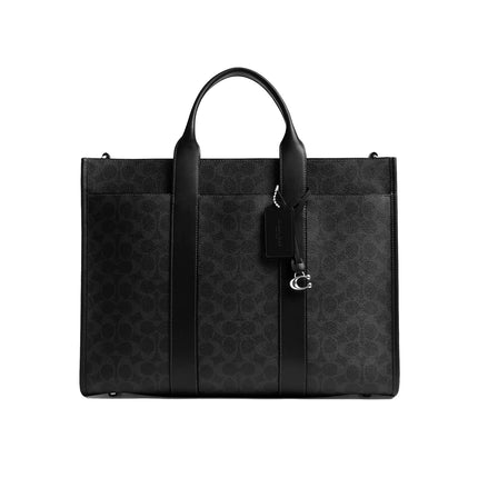 Coach Unisex Wesley Tote In Signature Canvas Black