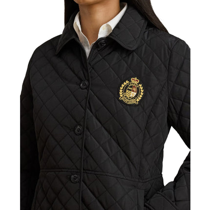 Polo Ralph Lauren Women's Crest-Patch Quilted Hooded Jacket Black