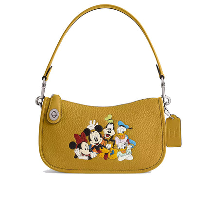 Coach Women's Disney X Coach Swinger Bag In Regenerative Leather With Mickey Mouse And Friends Silver/Flax Multi