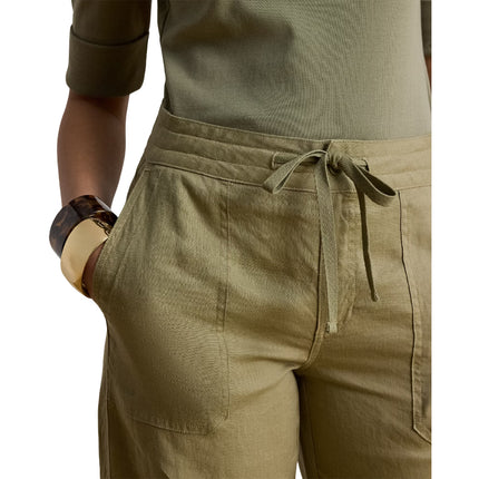 Polo Ralph Lauren Women's Linen Wide-Leg Pant Light Agave