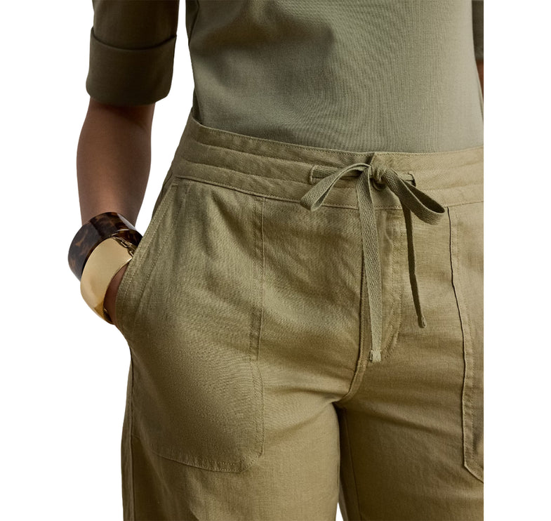 Polo Ralph Lauren Women's Linen Wide-Leg Pant Light Agave