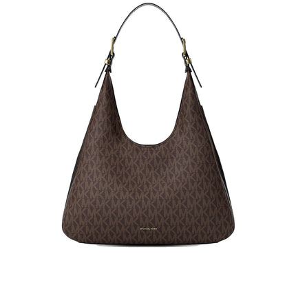 Michael Kors Women's Nolita Large Signature Logo Shoulder Bag Brown/Black