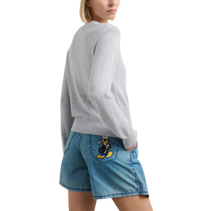 Disney x KARL LAGERFELD Women's Knitted Sweatshirt Light Grey