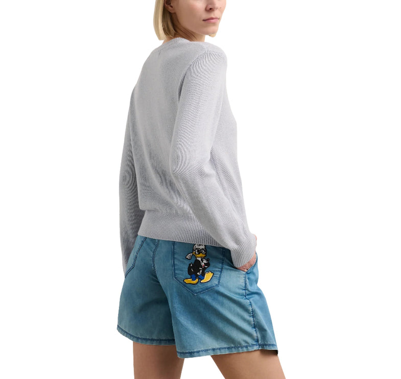 Disney x KARL LAGERFELD Women's Knitted Sweatshirt Light Grey