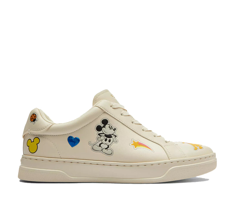 Coach Women's Disney X Coach High Line Sneaker With Sticker Print Chalk Multi