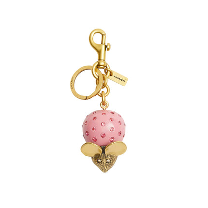 Coach Women's Mouse Bag Charm Brass/Pink Multi