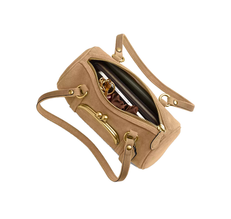 Coach Women's Kisslock Barrel Bag 28 Brass/Soul