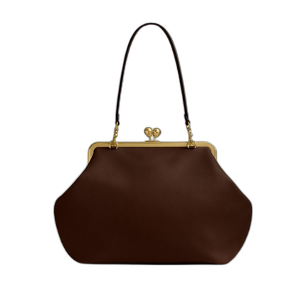 Coach Women's Large Kisslock Frame Bag Brass/Dark Brown