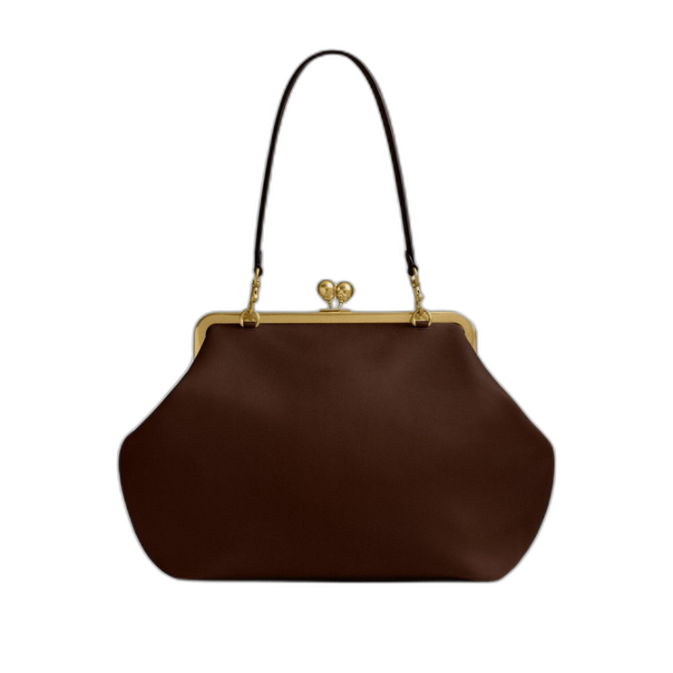 Coach Women's Large Kisslock Frame Bag Brass/Dark Brown