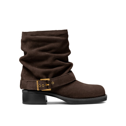 Michael Kors Women's Colby Suede Ankle Boot Chocolate