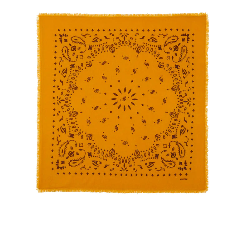 KUJTEN Women's Large Bandana Hachiko Saffron Yellow
