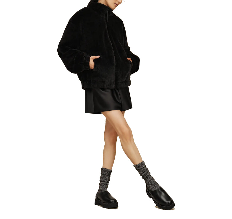 UGG Women's Tash Faux Fur Jacket Black