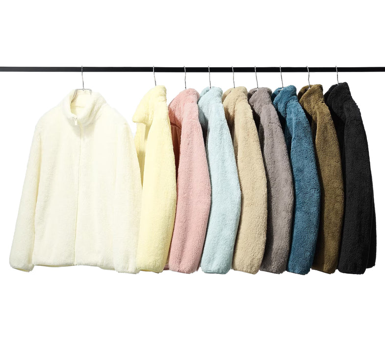 Uniqlo Women's Fluffy Yarn Fleece Full-Zip Jacket 42 Yellow
