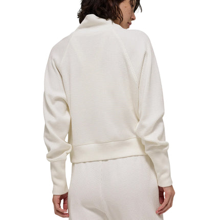 alo Women's Waffle Weekend Escape Mock Neck Long Sleeve Ivory