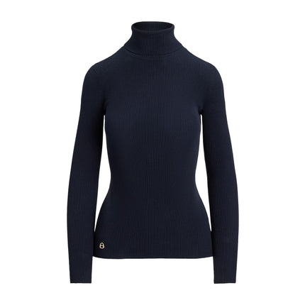Polo Ralph Lauren Women's Cotton-Blend Ribbed Turtleneck Lauren Navy
