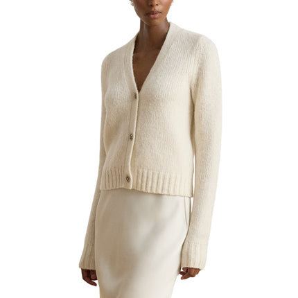 Polo Ralph Lauren Women's Wool-Blend Cropped V-Neck Cardigan Mascarpone Cream