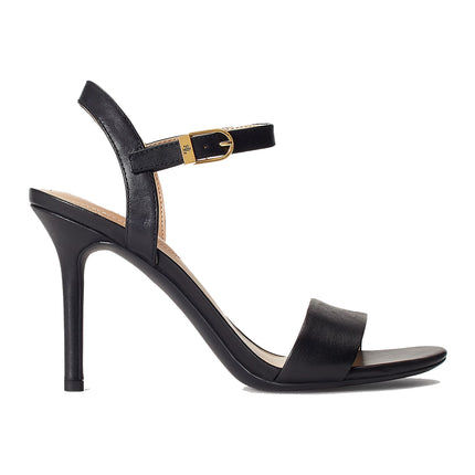 Polo Ralph Lauren Women's Gwen Burnished Leather Sandal Black