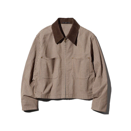 Uniqlo Unisex Zip Up Short Jacket | Check 34 Brown