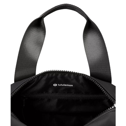 lululemon Women's Knit Nylon Mini Barrel Duffle Bag 5L Black/Silver