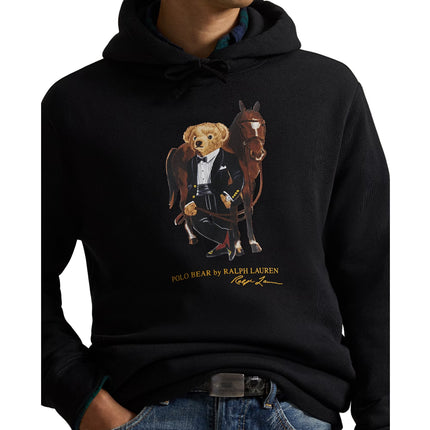 Polo Ralph Lauren Men's Polo Bear Fleece Hoodie Polo Black