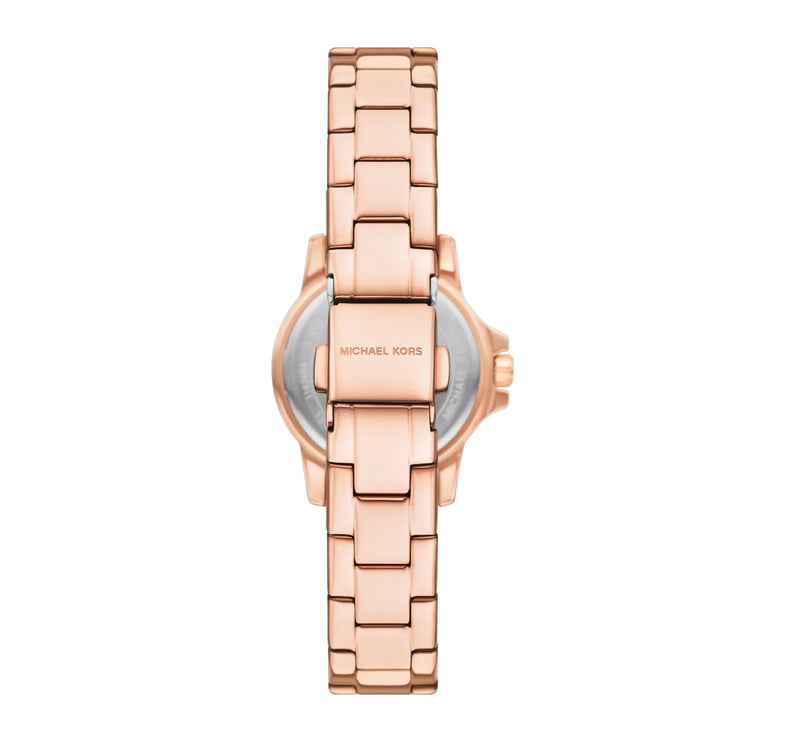 Michael Kors Women's Petite Everest Pavé Rose Gold-Tone Watch and Bracelets Jewelry Gift Set Rose Gold MKO9031SET