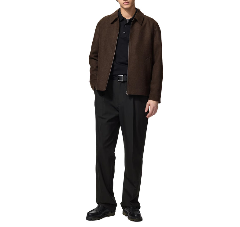Uniqlo Unisex Single Collar Short Blouson 39 Dark Brown