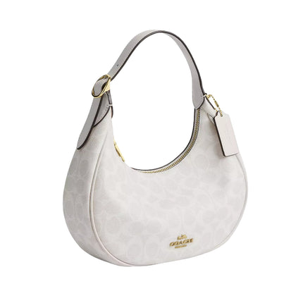 Coach Women's Emily Shoulder Bag In Signature Canvas Gold/White/Chalk