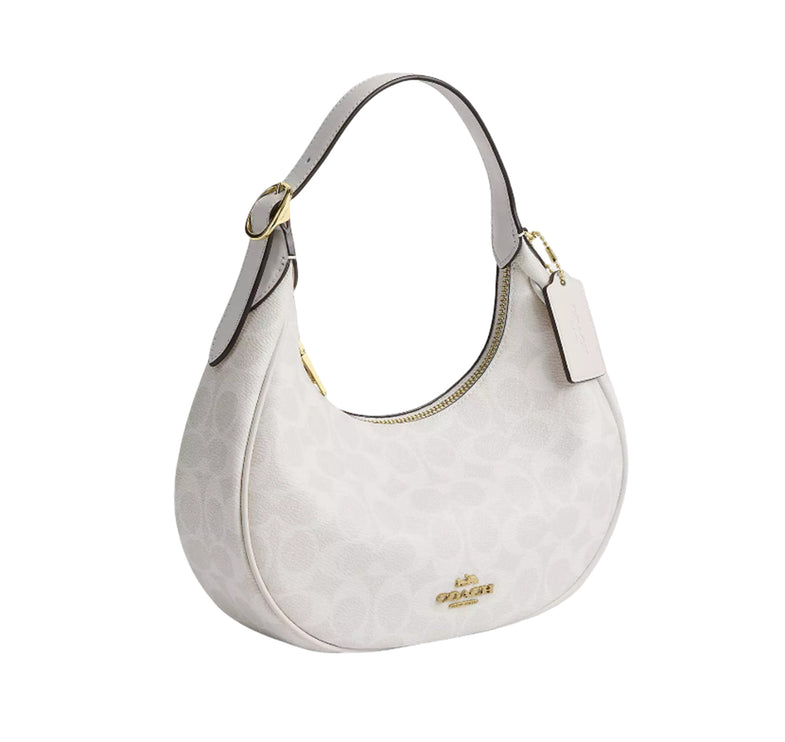Coach Women's Emily Shoulder Bag In Signature Canvas Gold/White/Chalk