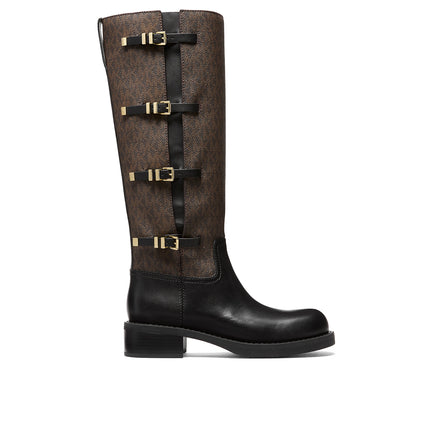 Michael Kors Women's Darrington Signature Logo and Leather Boot Brown/Black