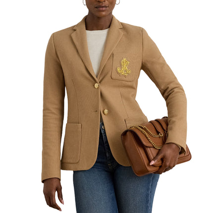 Polo Ralph Lauren Women's Bullion Jacquard Blazer Classic Camel