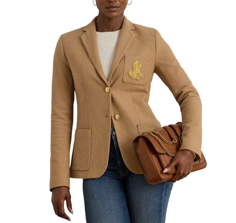 Polo Ralph Lauren Women's Bullion Jacquard Blazer Classic Camel