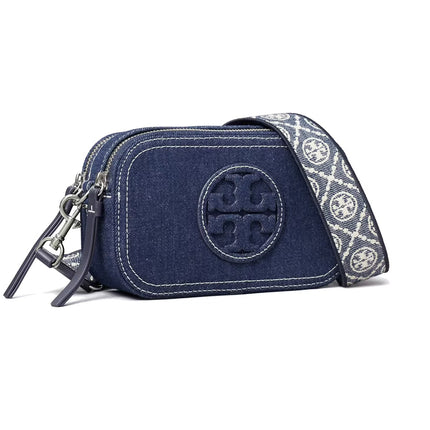 Tory Burch Women's Mini Miller Denim Crossbody Bag Royal Navy
