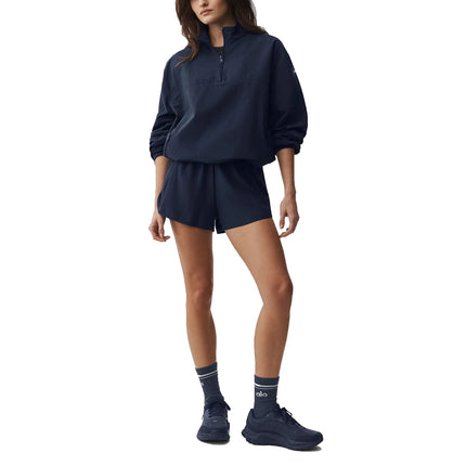 alo Women's Light Weight Takeaway Track Pullover Navy