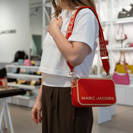 Marc Jacobs Women's Flash Leather Crossbody Bag Colorblock Red Multi