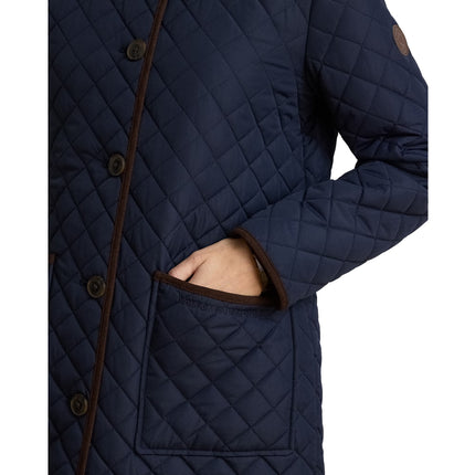 Polo Ralph Lauren Women's Faux-Shearling-Trim Quilted Jacket Dark Navy