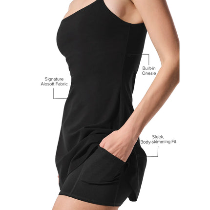 alo Women's Alosoft Encore Tennis Dress Black