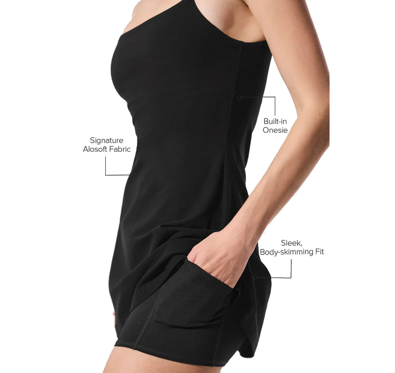 alo Women's Alosoft Encore Tennis Dress Black