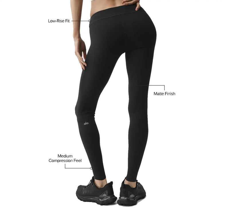 alo Women's Airbrush Low-Rise 7/8 Legging Black