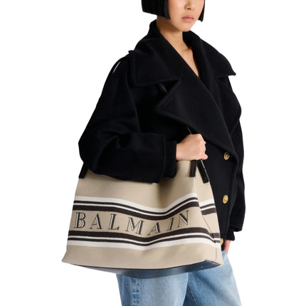 Balmain Women's Medium Release Shopper Bag Beige