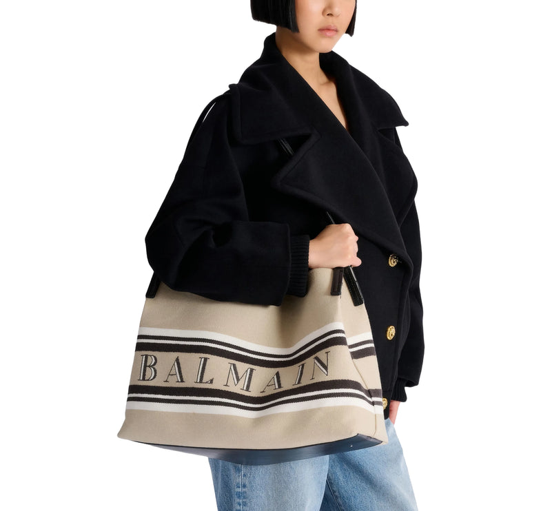 Balmain Women's Medium Release Shopper Bag Beige