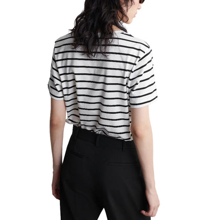 COS Women's Crew-Neck Cotton T-Shirt White/Striped