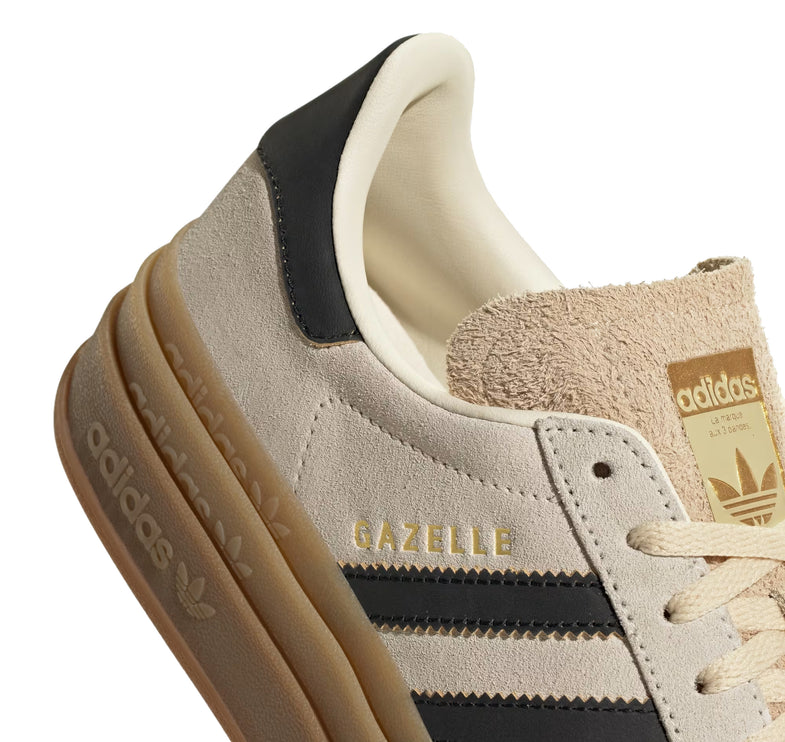 Adidas Women's Gazelle Bold Cream White/Core Black/Sand Strata JS3892