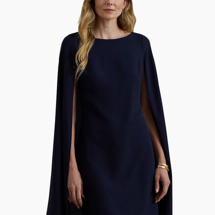 Polo Ralph Lauren Women's Cape Georgette Cocktail Dress Lighthouse Navy