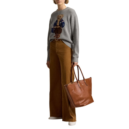 Polo Ralph Lauren Women's Polo Bear Wool-Cashmere Sweater Gray Heather