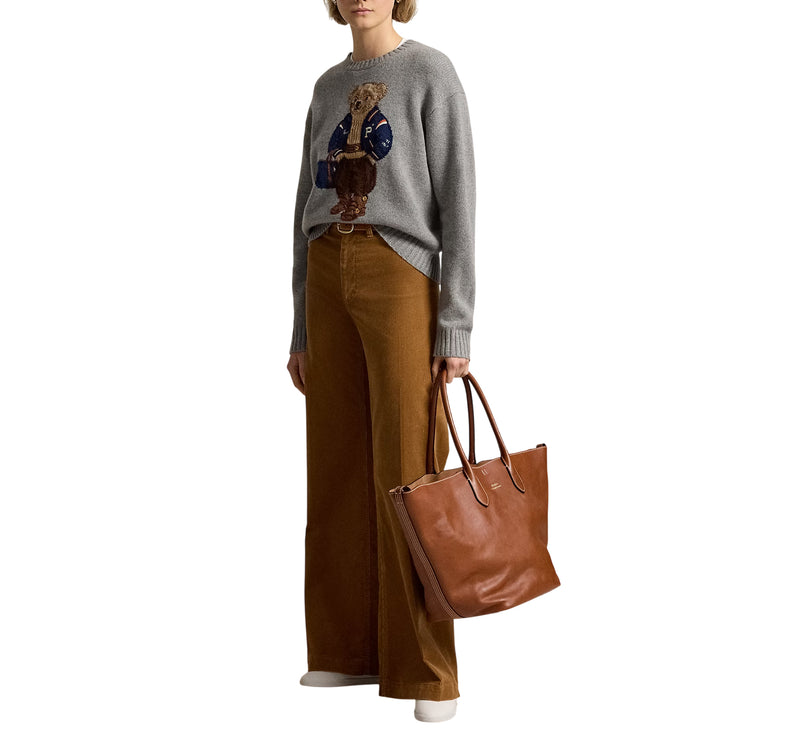 Polo Ralph Lauren Women's Polo Bear Wool-Cashmere Sweater Gray Heather