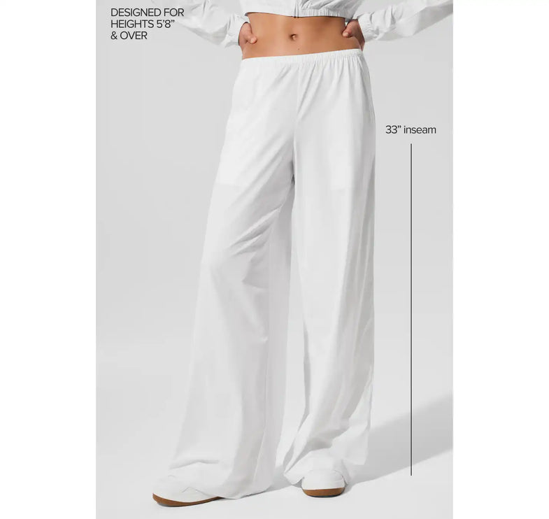 alo Women's Breezy Wide Leg Pant (Long) White