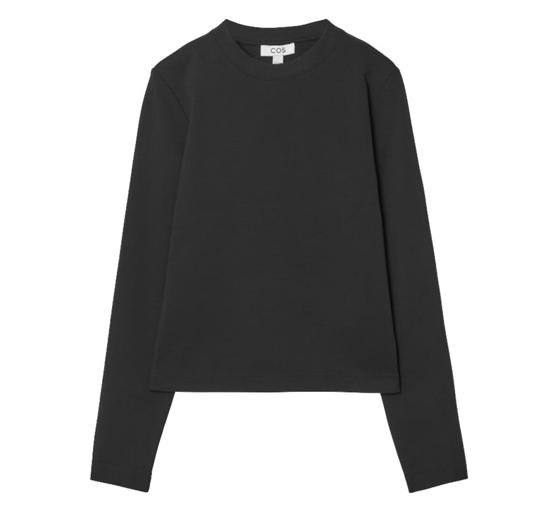 COS Women's Clean Cut Regular Long Sleeved T-Shirt Black