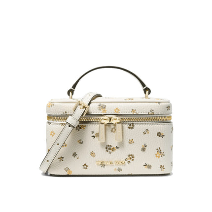 Michael Kors Women's Vivi Small Floral Printed Vanity Crossbody Bag Light Cream
